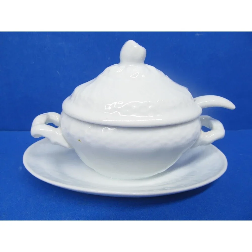 Mikasa Medici Small Mustard pot Condiment Dish With Lid And Spoon